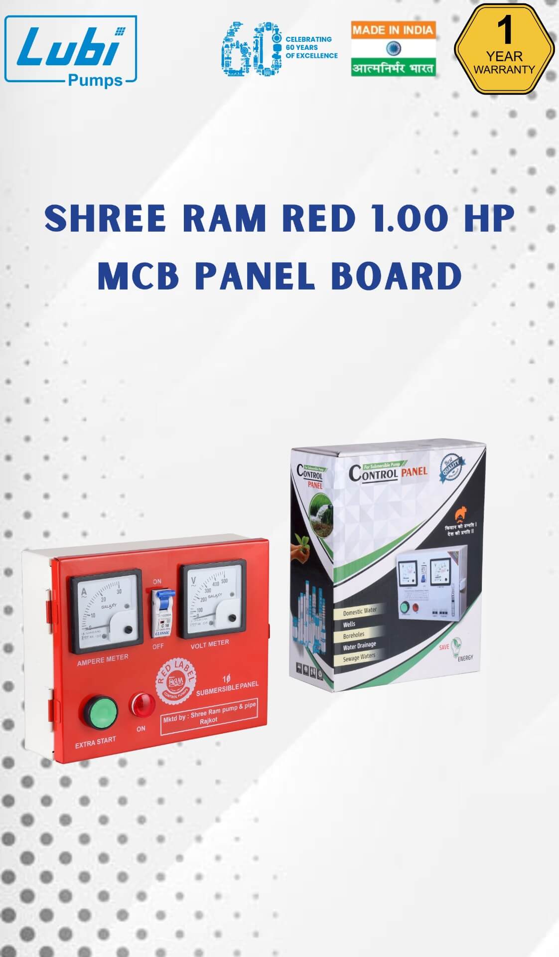Shree Ram RED 1.00 HP MCB Panel Board